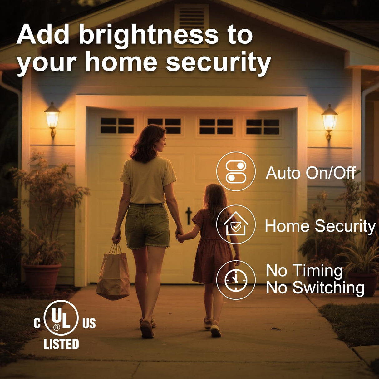 TJOY Dusk to Dawn Light Bulbs Outdoor, Light Sensor LED Light Bulb, Automatic on/Off Photocell Bulb for Outdoor Porch Lighting, 60W Equivalent, Energy Efficient 9W, Soft White 2700K,E26 Base, 4 Pack