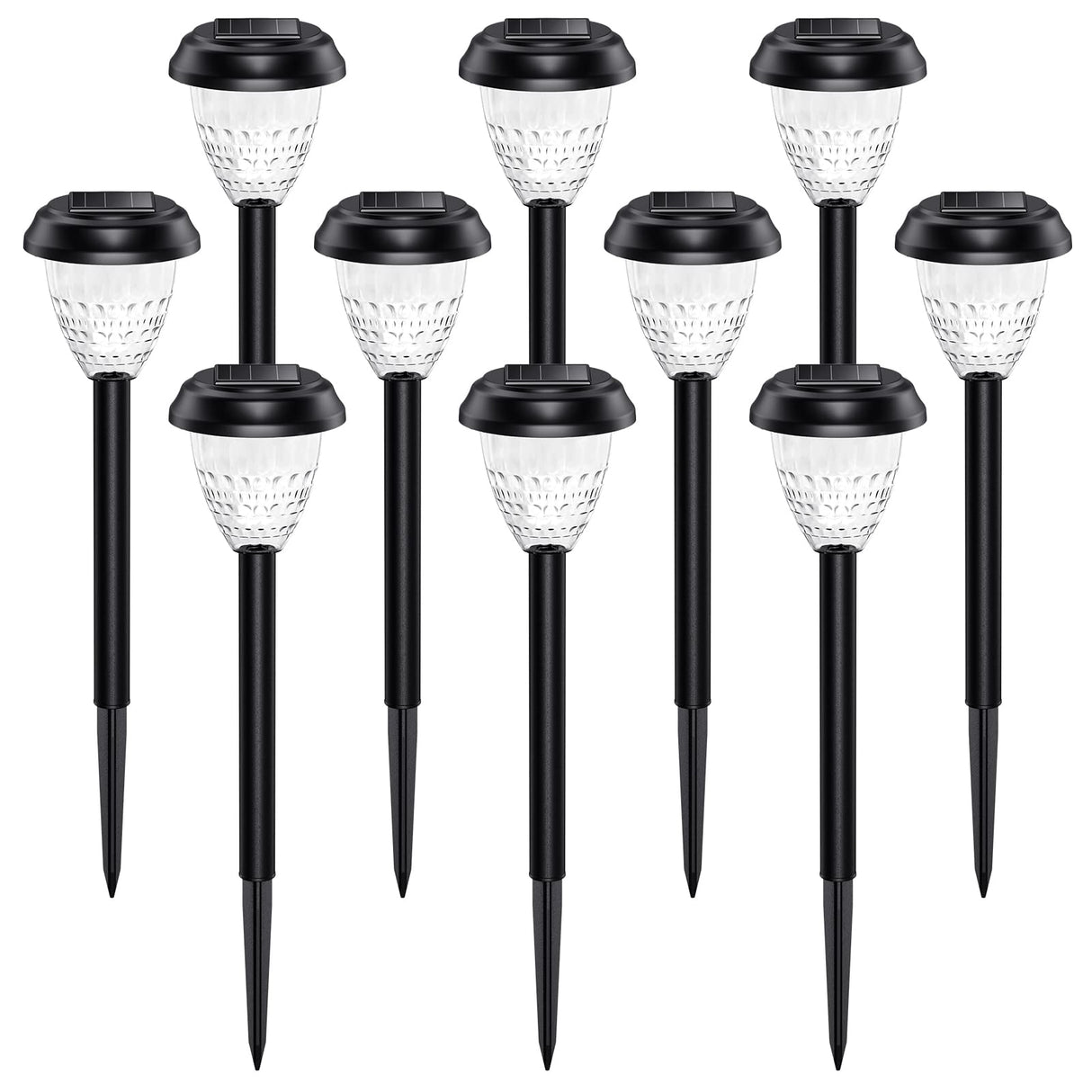 URAGO Super Bright Solar Lights Outdoor Waterproof-10 Pack, Dusk to Dawn Up to 12 Hrs Solar Powered Outdoor Pathway Garden Lights Auto On/Off, LED Landscape Lighting Decorative for Walkway Patio Yard