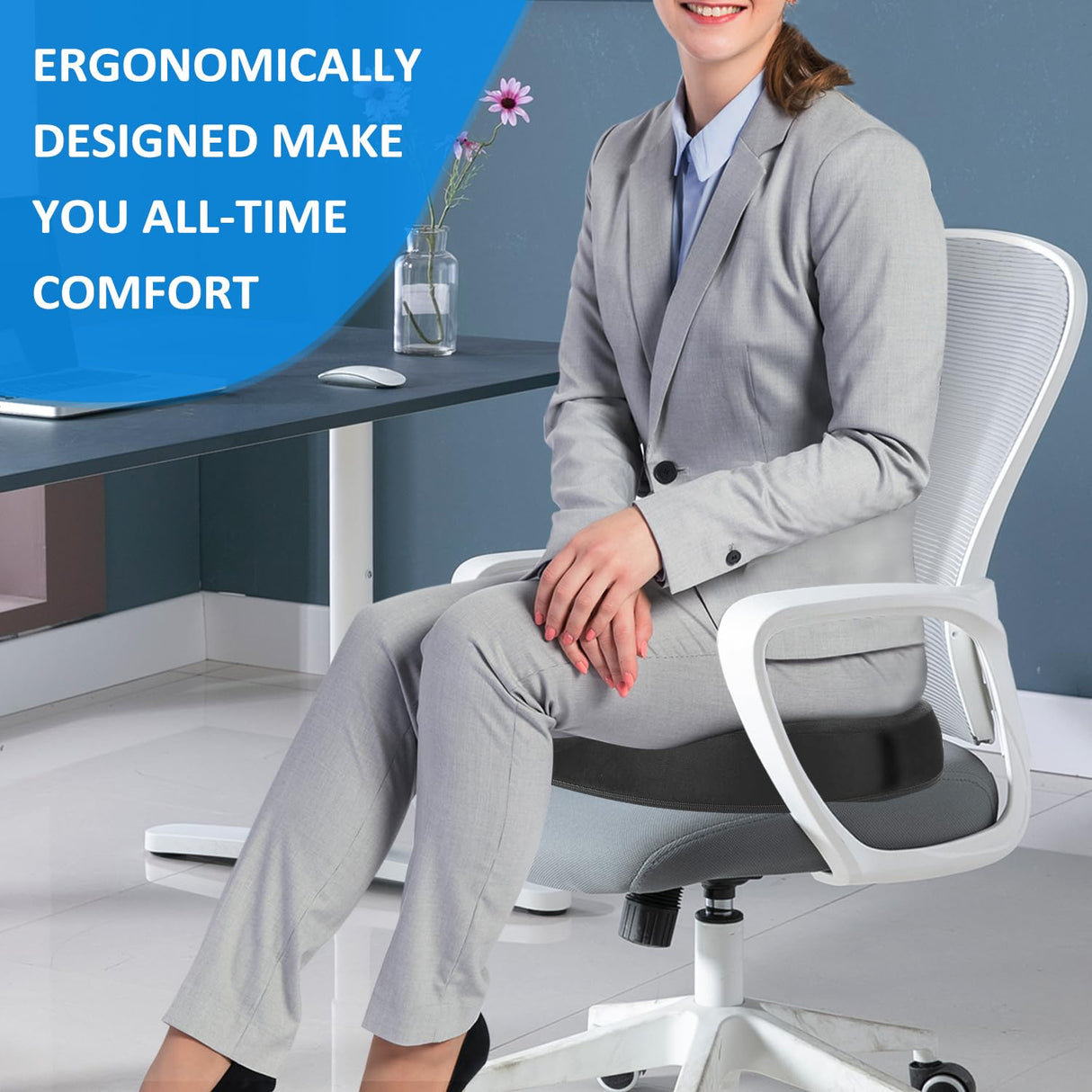 Donut Pillow for Tailbone Pain Relief and Hemorrhoid, Non-Slip Donut Cushion help relieve discomfort from Hemorrhoids, Surgery, and Postpartum , Ideal for Seat Cushions for both Home Office Chairs