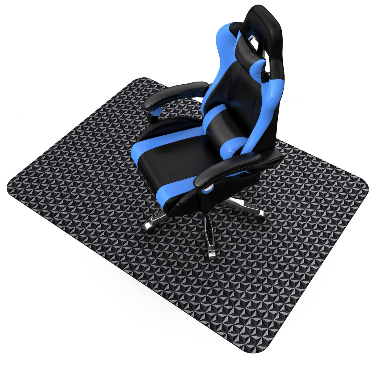 SALLOUS Chair Mat for Hard Floor, 47" x 36" Vinyl Gaming Chair Mat for Hard Surface, Multi-Purpose Hard Floor Protector Desk Chair Mat for Home Office (Black)