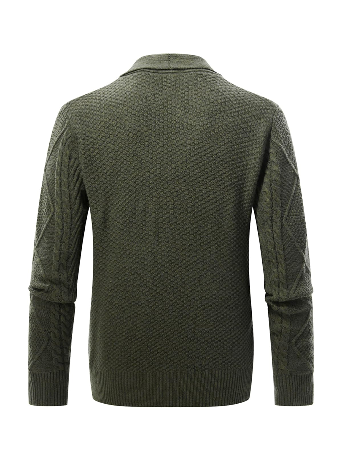 JMIERR Cardigan Sweaters for Men Fall Fashion 2025 Casual Long Sleeve Shawl Collar Button-Down Wool Blend Cable Knit Essentials Fisherman Christmas Sweater with Pockets,L,Green