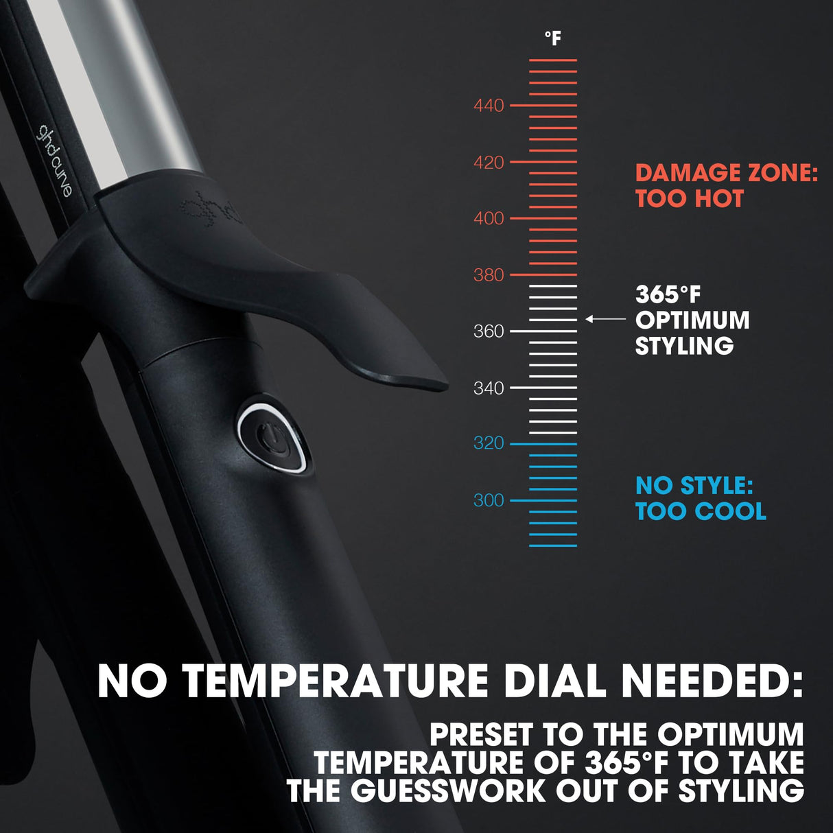 ghd Classic Curl Hair Curling Iron ― 1" Hair Curler, Professional Styling Tool with Safer-for-Hair Styling Tool Temperature, Easily Create Glamorous & Perfectly Defined Curls ― Black