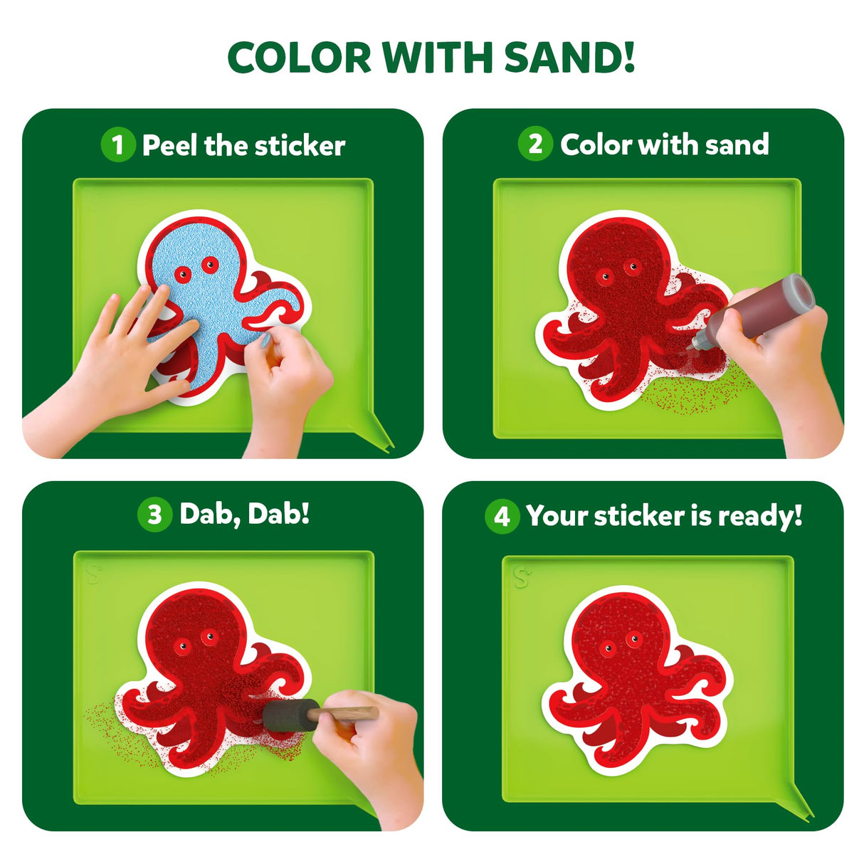 Skillmatics Sand Art Activity - Mess-Controlled DIY Animal Craft Kit with 50+ Colorful Stickers, Creative Arts & Crafts for Kids, Fun Hands-On Activity, Christmas Gifts for Ages 4, 5, 6, 7, 8, 9, 10