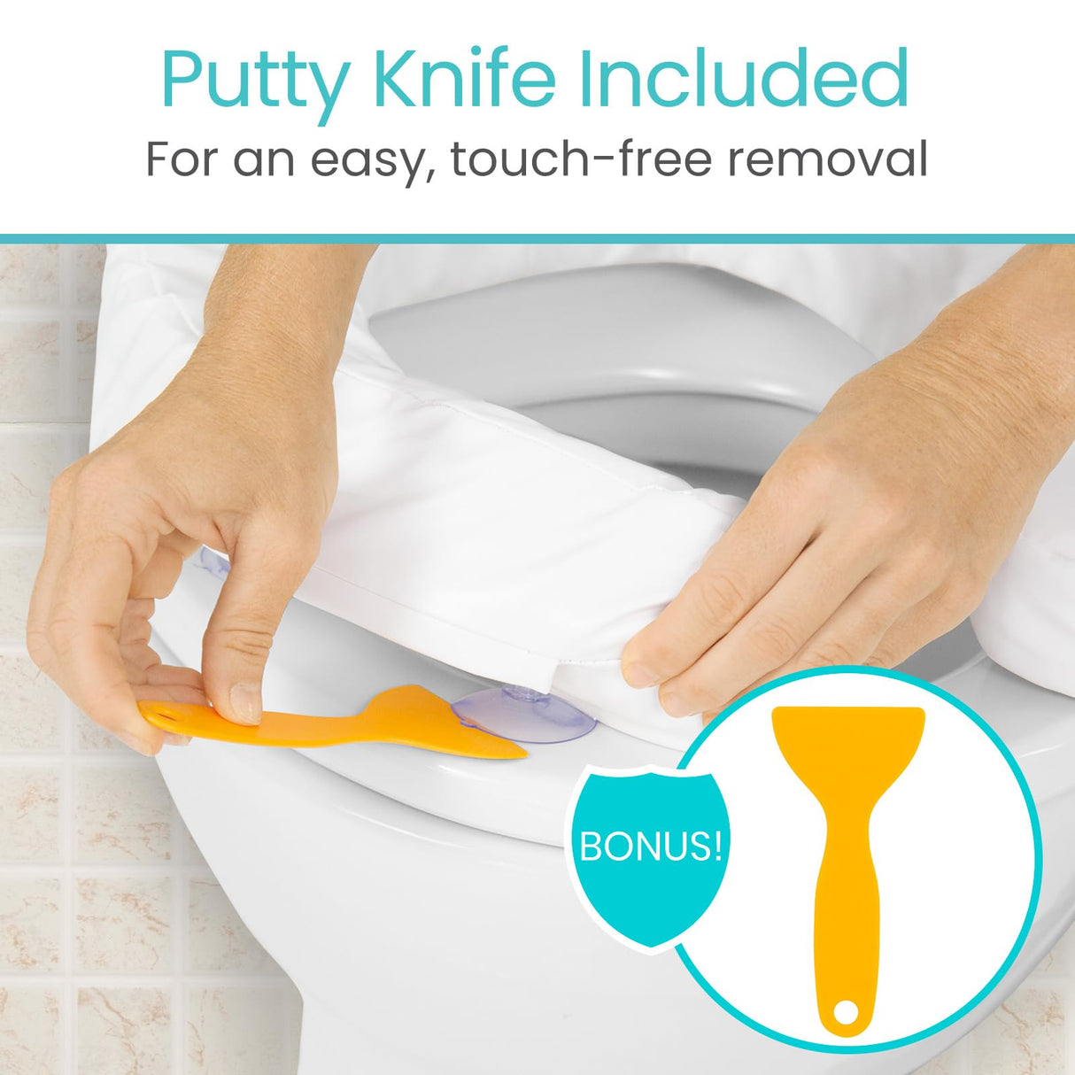 Vive Toilet Seat Cushion Riser (Soft Cushioned Foam) - Easy Clean Soft Padded Bathroom Attachment - Elongated, Standard Seats - Comfort & Support Donut for Handicap Adults