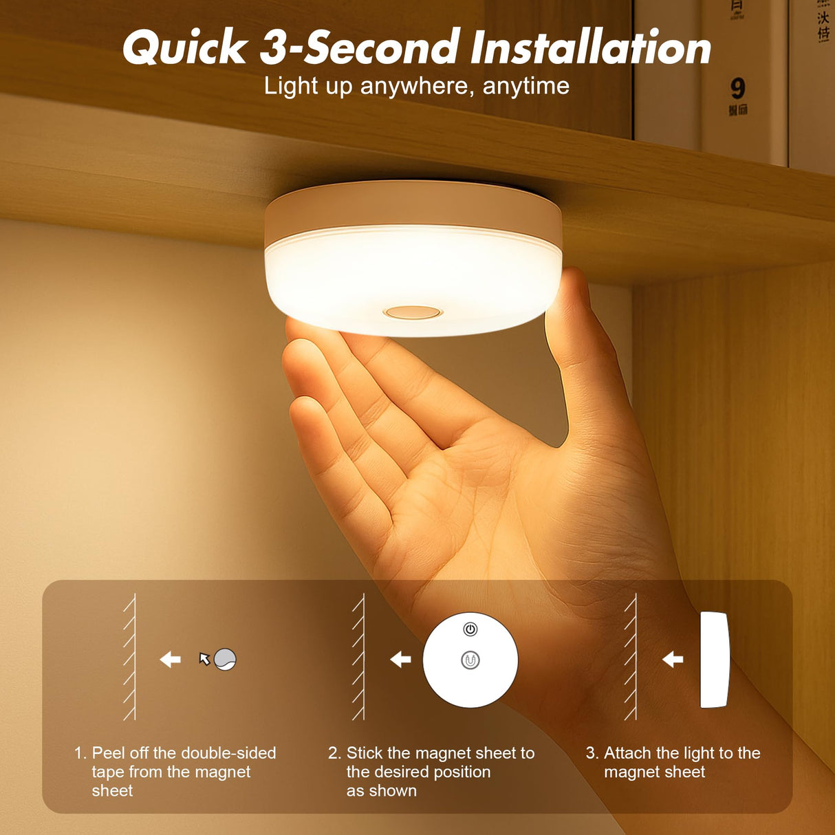 2-Pack Rechargeable Shower Light No Wiring, 15 RGBW Color Changeable Waterproof Lights for Shower with Remote(Dimmable&Timer), LED Light for Inside Shower, Wireless Mood Lighting for Bathroom, White