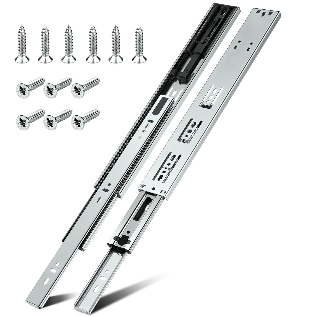 HBL’ 5 Pairs | Soft Close Drawer Slides 12 inch, Heavy Duty Cabinet Drawer Slides Replacement - Ball Bearing Full Extension, 200 LB Capacity, Made of Cold-Rolled Steel, Rust-Resistant & Long-Lasting.