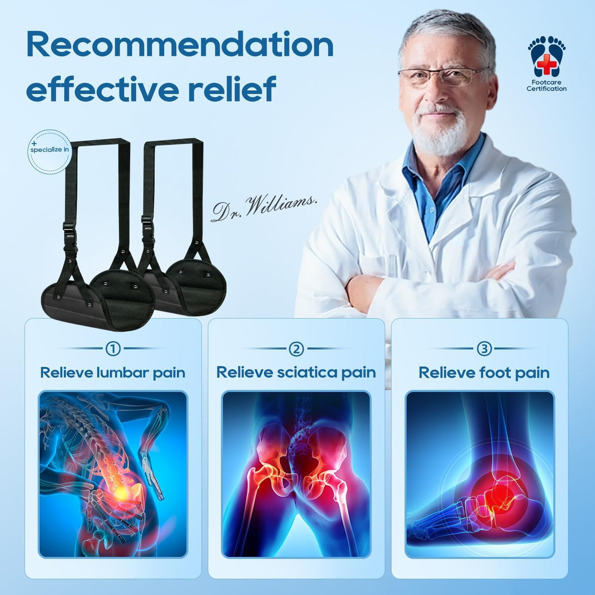 2-Pack Airplane Foot Hammock, Portable Leg Rest with Removable Cushion, Ergonomic Support for Travel, Car & Home