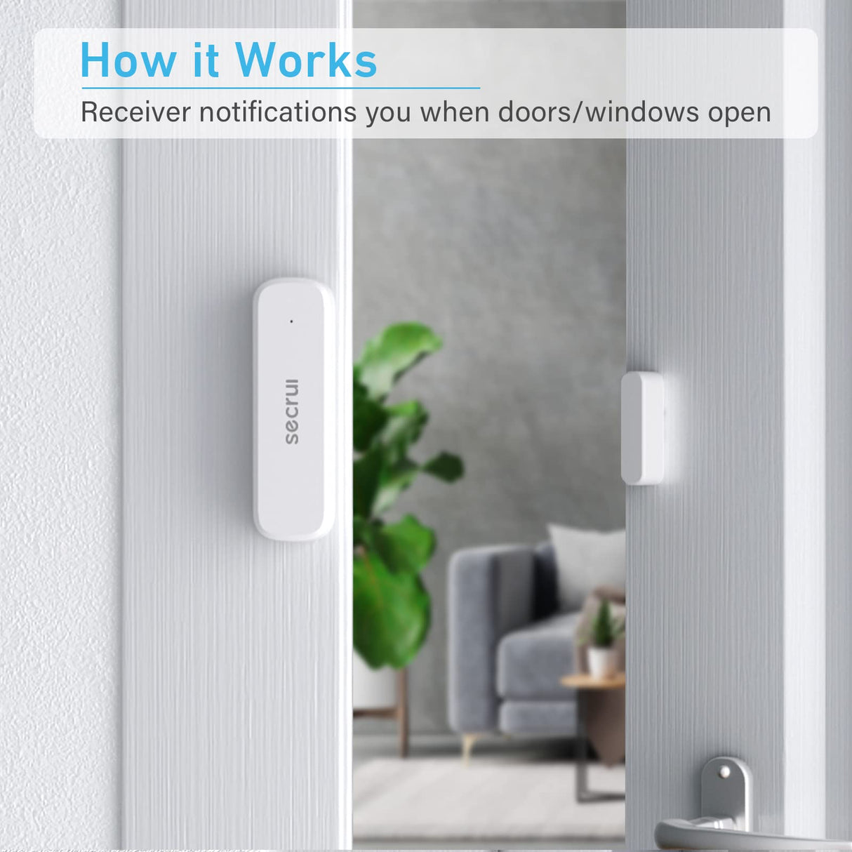 Door Chime When Door Opens, Door Opened Alarm for Home/Business Office/Bedroom Entering, 2-Sensor + 1-Receiver with 500FT Range,58 Chimes,5-Volume Level, Entry Alert for Kids/Toddler/Dementia Safety
