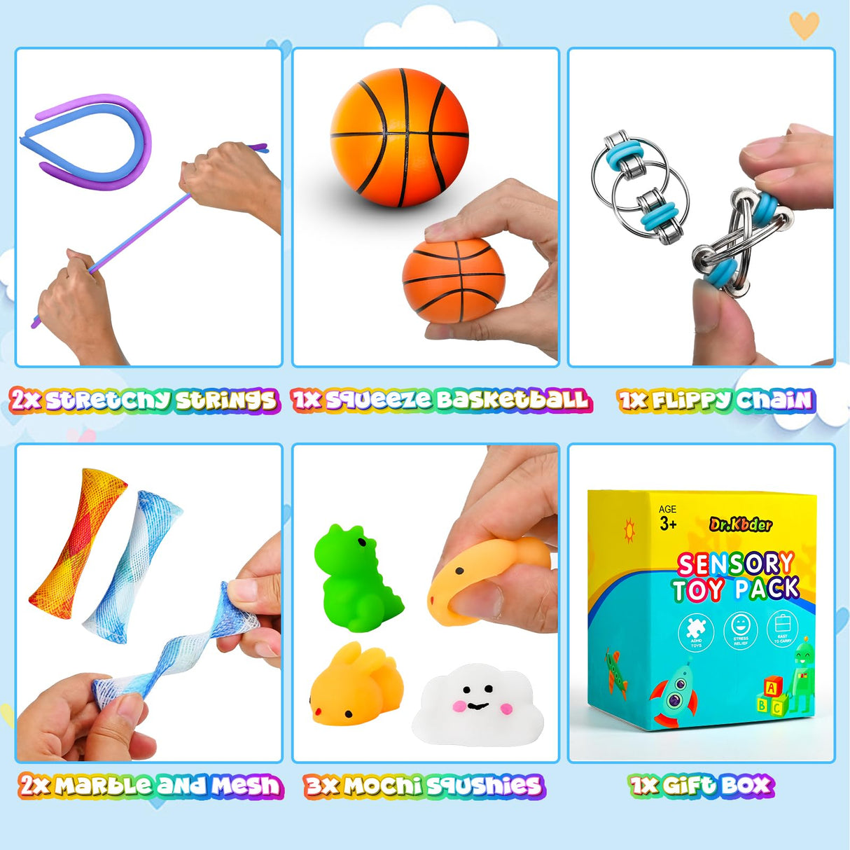 30 Pack Sensory Fidget Toys for Kids Classroom, Autism Sensory Product Calm Down Fidgets for Kids Age 5-7, 8-12, ADHD Stress Relief Travel Toys Christmas Stocking Stuffers for Teens