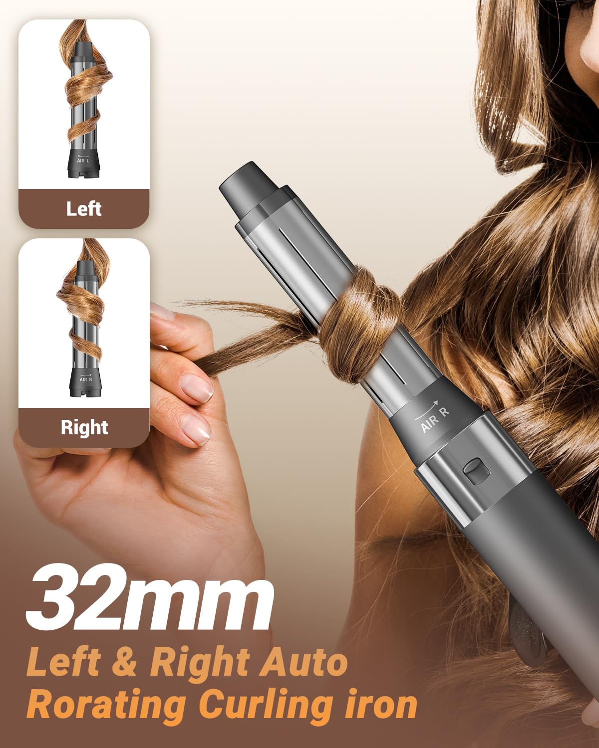 IBAYS Hair Dryer Brush 6 in 1 Professional Hot Air Styler, 110,000 RPM High-Speed Negative Ionic Hair Dryer, Auto Wrap Curler Frizz-Free Blow Dryer Brush for Curling Volumizing Straightening Styling