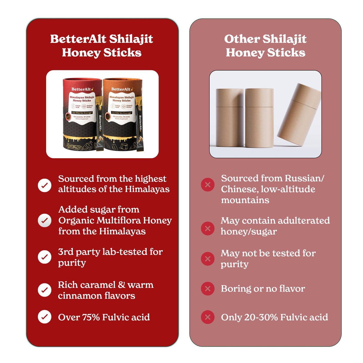 Better Alt Pure Himalayan Shilajit Sticks with Organic Honey, Saffron| Easy to Consume|30 Sticks for Energy Boost & Immune Support, 85+ Trace Minerals, 75%+ Fulvic Acid (Pack of 2) Cinnamon + Caramel