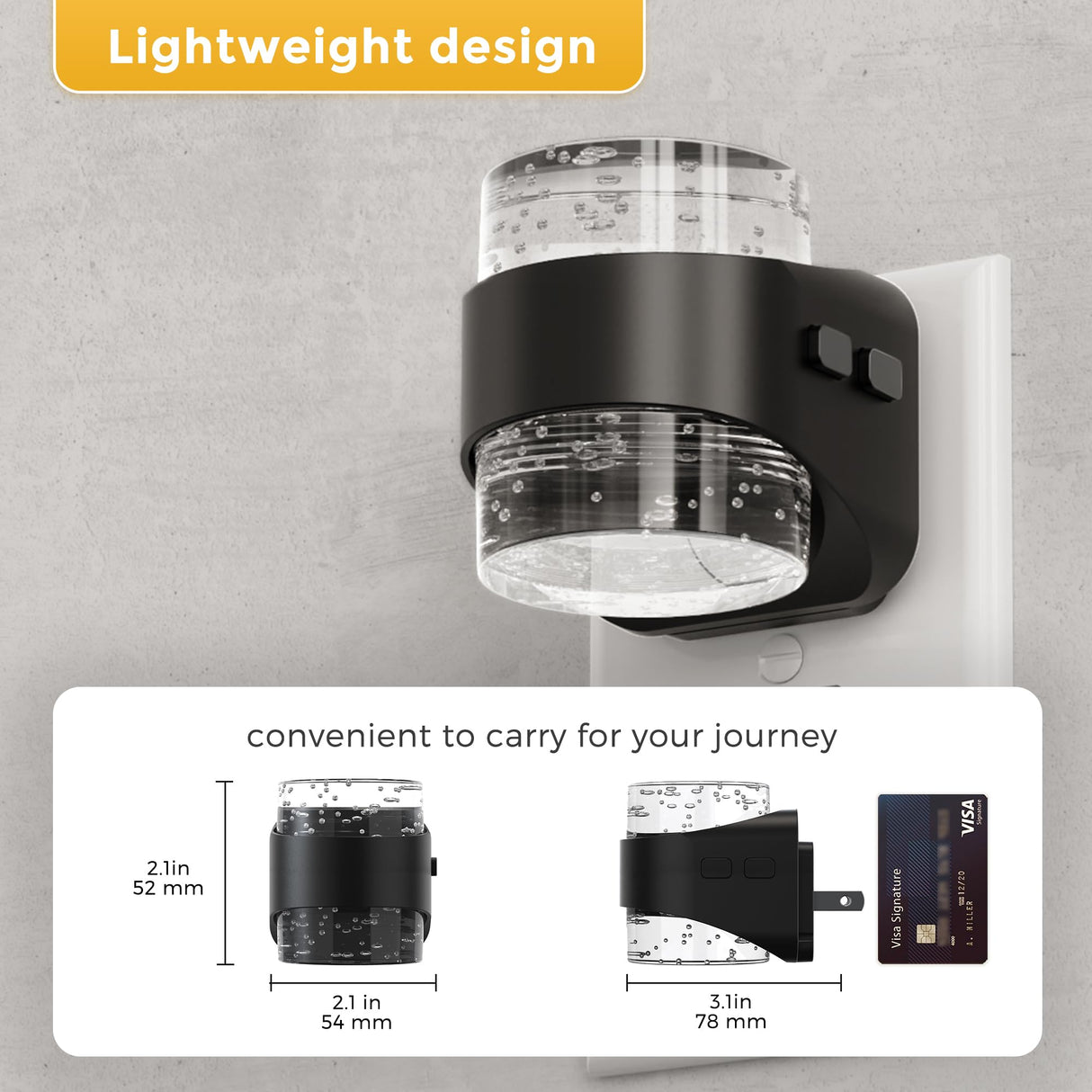 L LOHAS LED Night Light, Bubble Night Lights Plug into Wall, 3000K/4000k/5000K Adjustable Color Temperature Night Light,Dimmable Nightlights with Dusk to Dawn Sensor for Rooms Bathroom Hallway