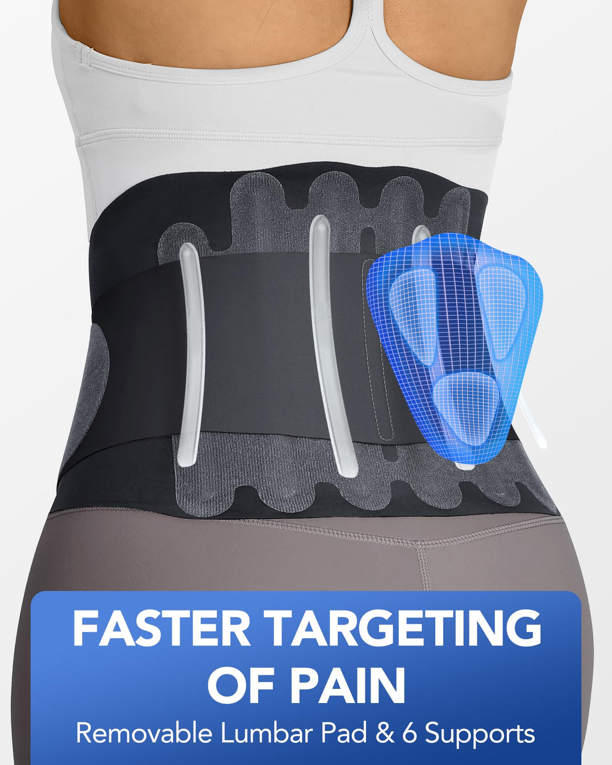 0.5mm Ultra Thin Back Brace with 3D Lumbar Pad, Seamless Yoga Fabric, Lightweight Back Brace for Lower Back Pain Women Men, Sciatica, Posture, Back Support Brace for Wearing Under Clothes