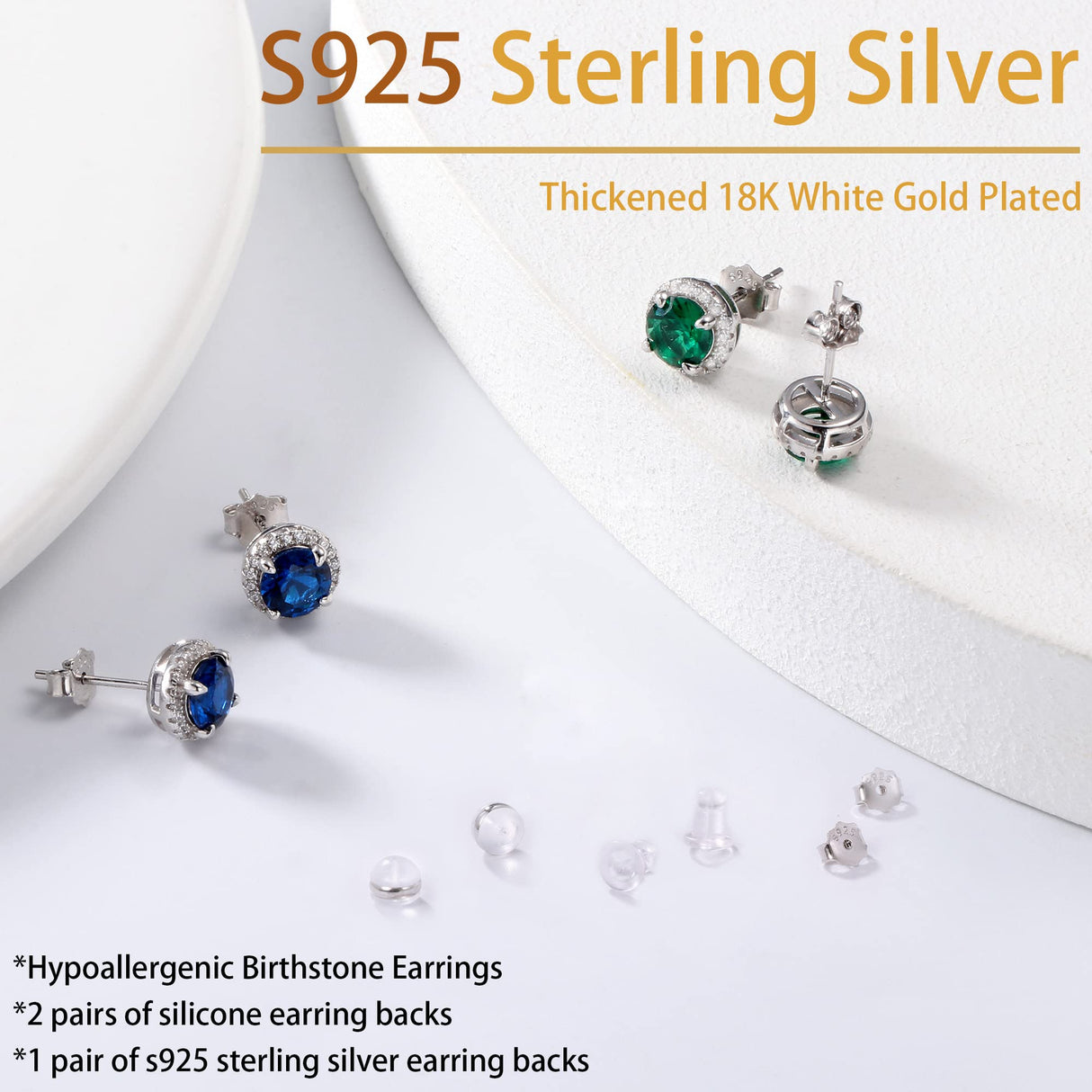 Halo June Birthstone Earrings for Women, Simulated Alexandrite Earrings