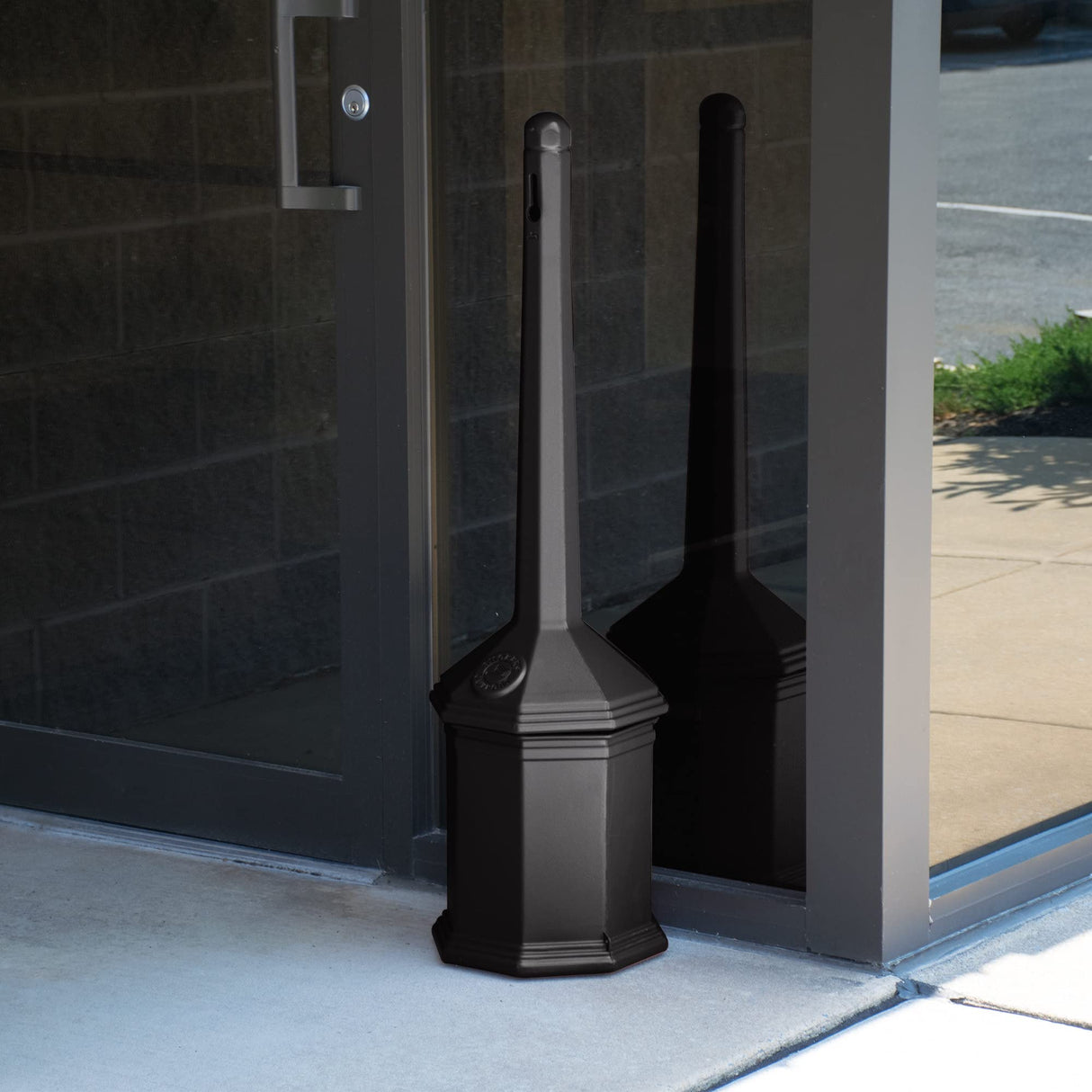 Commercial Zone 710301 Smoker’s Outpost Site Saver Cigarette Receptacle, Black, Plastic, 5 Quart
