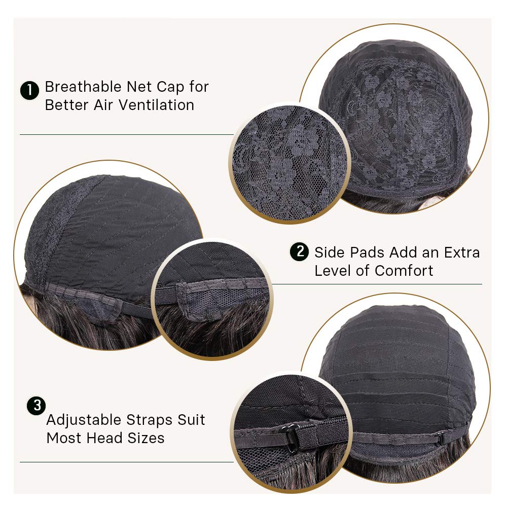 Brazilian Kinky Curly 10 Inch Human Hair Wigs for Black Women - Wear and Go Glueless Short Wig with Natural Color - 100% Human Hair