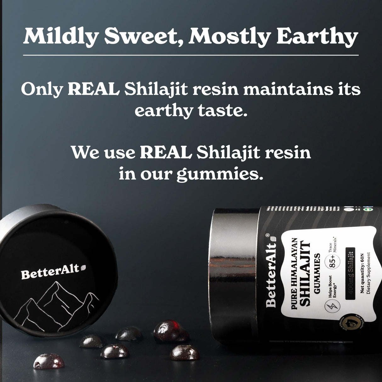 Better Alt Pure Himalayan Shilajit Gummies with 100% Shilajit |High Potency Gold Grade| 60 Gummies for Energy Boost & Immune Support, 75%+ Fulvic Acid| Travel Friendly - Tamarind Flavor