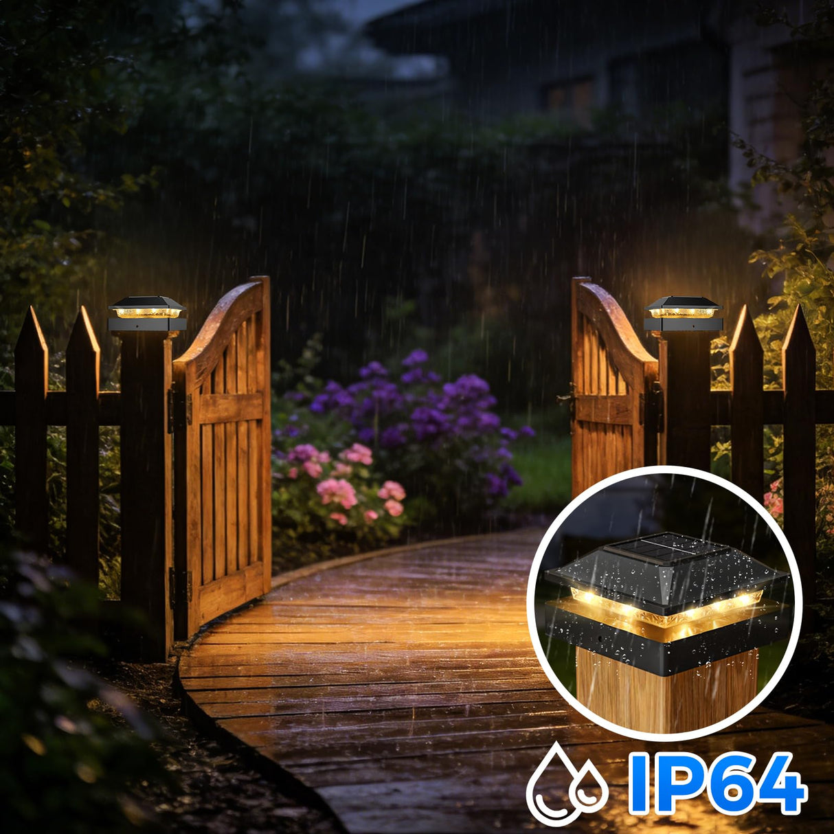 Peasur 4x4 Solar Post Cap Light 10 Pack, 2 Modes 16 LED Fence Deck Post Lights Waterproof, Black Post Lights Solar Powered Outdoor, Fit 4x4, 3.5x3.5 Wood/Vinyl Posts for Porch Fence