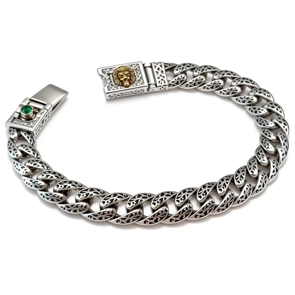 Italian Sterling Silver Men's Bracelets Jewelry,8.6" Lion