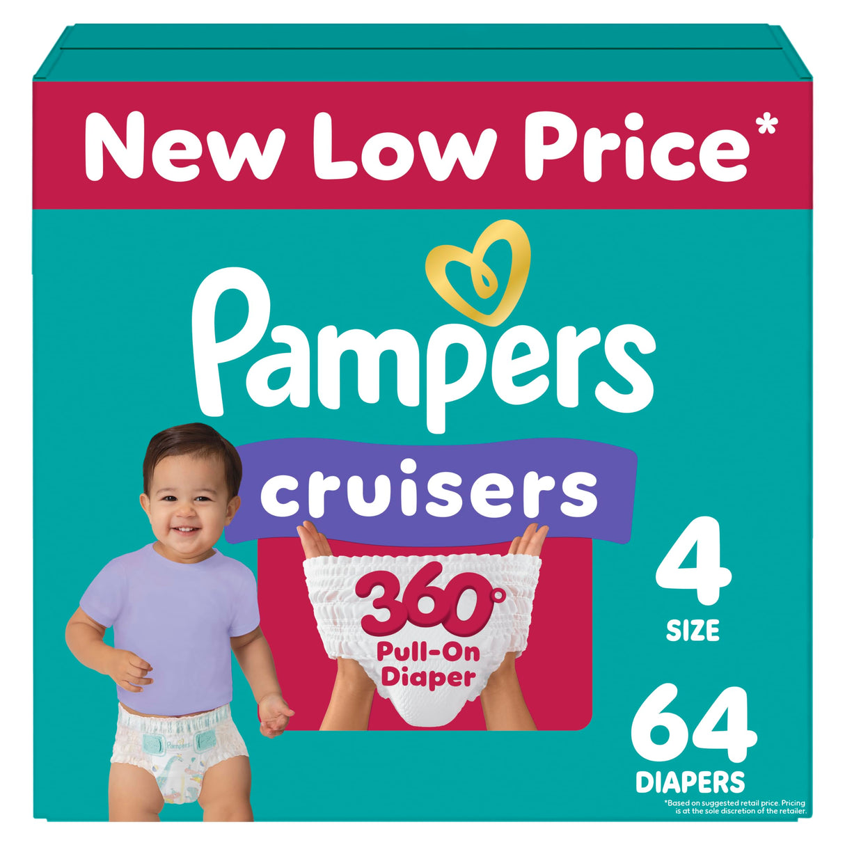 Pampers Diapers - Cruisers 360 - Size 6, 48 Count, Babyproof up to 100% Leakproof Pull-On Diaper