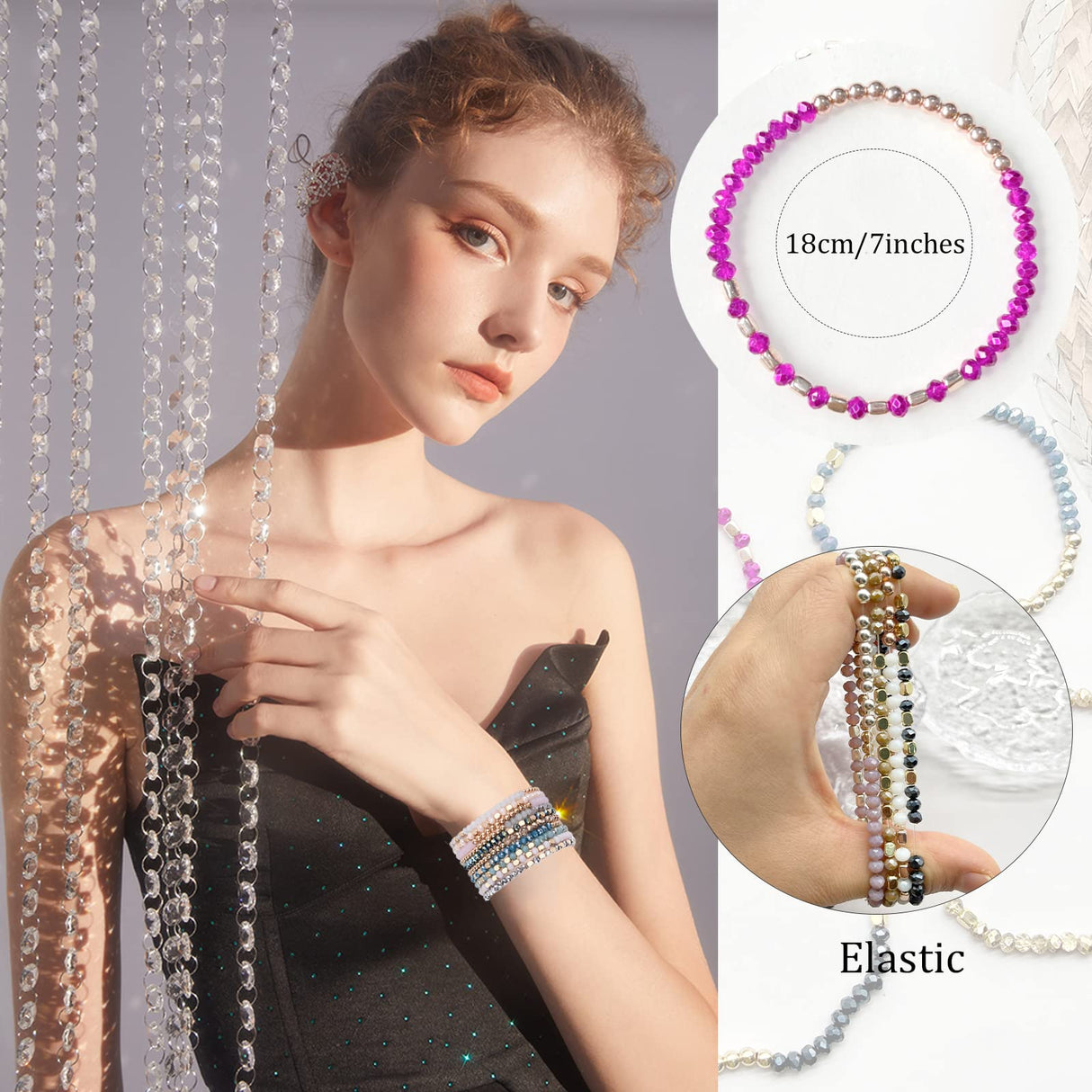 WAINIS 27Pcs Delicate Boho Beaded Bracelets