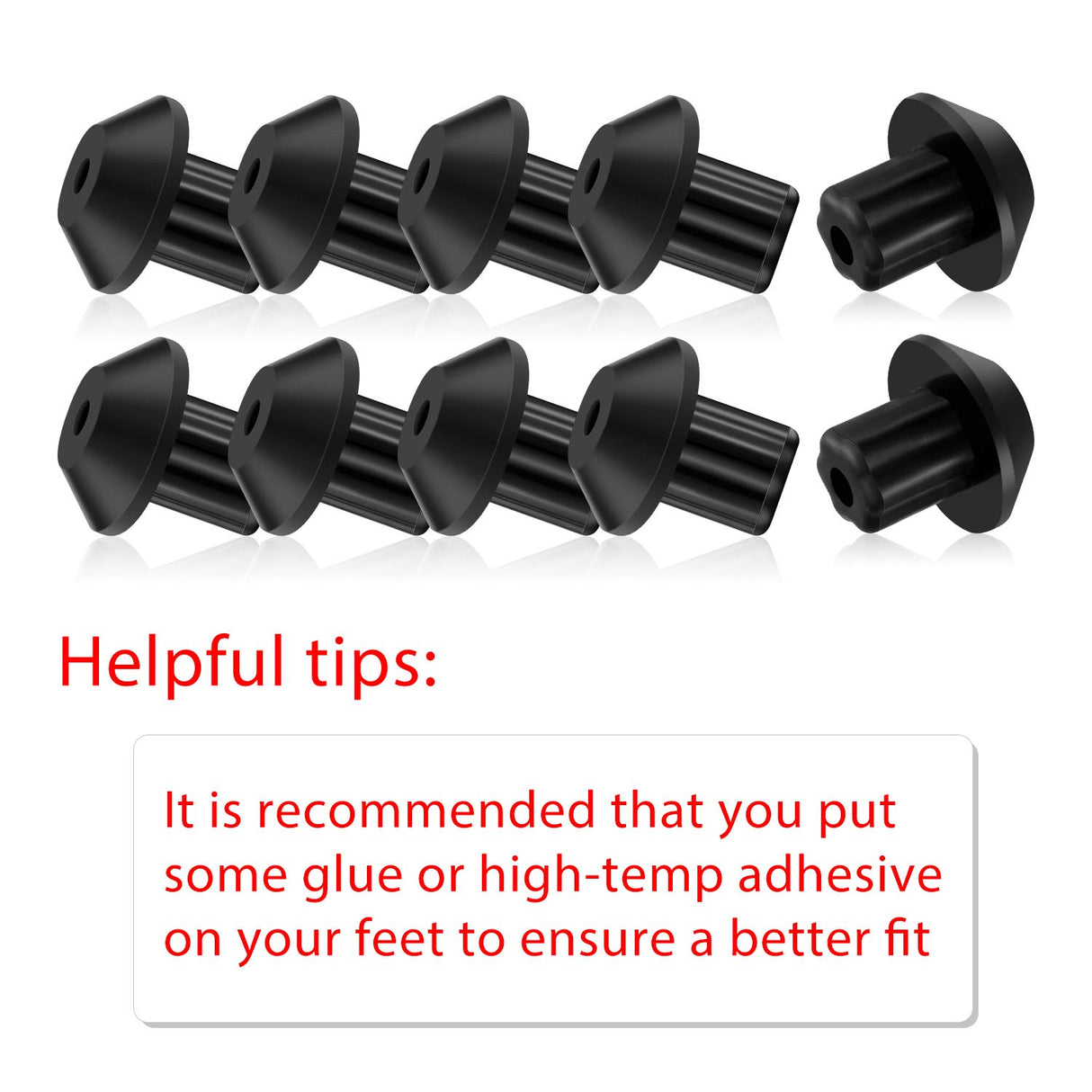 Outus 48 Pieces Rubber Grate Feet Rubber Foot Replacements Compatible with GE WB2K101 Gas Range Burner Grate, Replace Part Number WB02T10461, AP2622260, PS241358