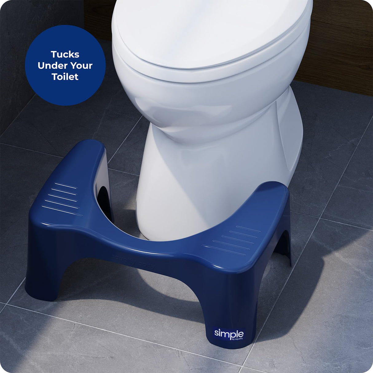 Squatty Potty Simple Bathroom Toilet Stool, Galaxy Blue 7", Ergonomic Stool – Posture-Enhancing Bathroom Footrest for Improved Digestion & Constipation Relief