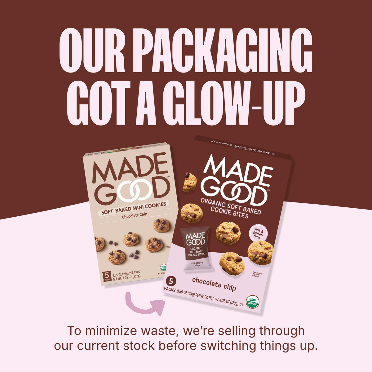 MadeGood Soft Baked Mini Chocolate Chip Cookies, 30-Pack Gluten Free