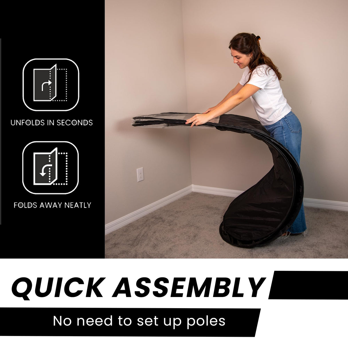 KOBBTAN Large Deluxe Spray Tan Tent Pop Up Portable Tanning Booth with Clear Window & Extraction Fan Opening Easy Clean for Home & Salon