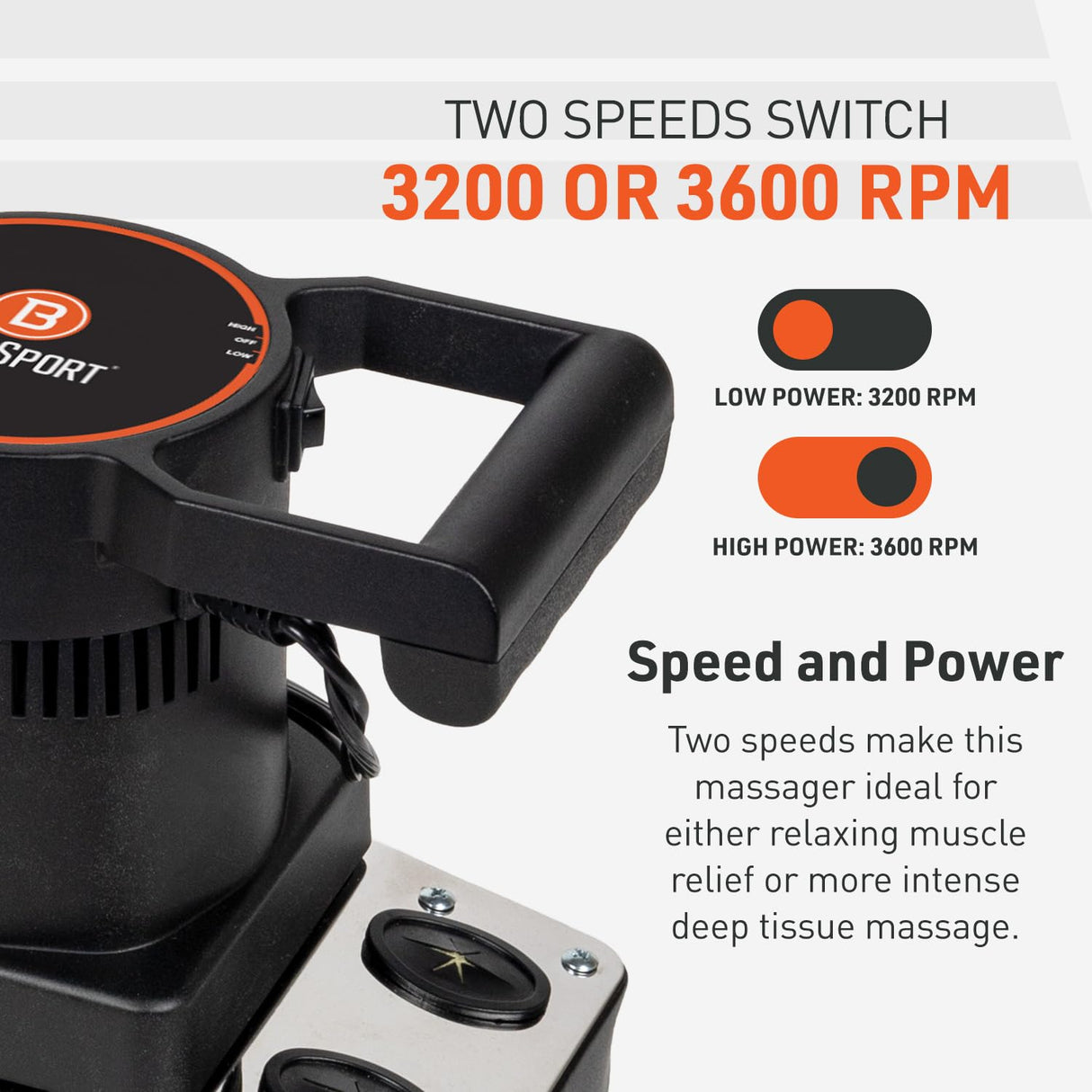 Body Sport Therapeutic Dual Speed Professional Vibrating Massager for Pain & Aching Muscle Relief – High-Powered, Effective, Chiropractic Myofascial Release Tool