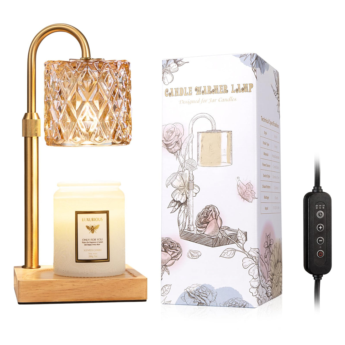 Candle Warmer Lamp with Timer,Wax Melt Warmer Birthday Gifts for Women