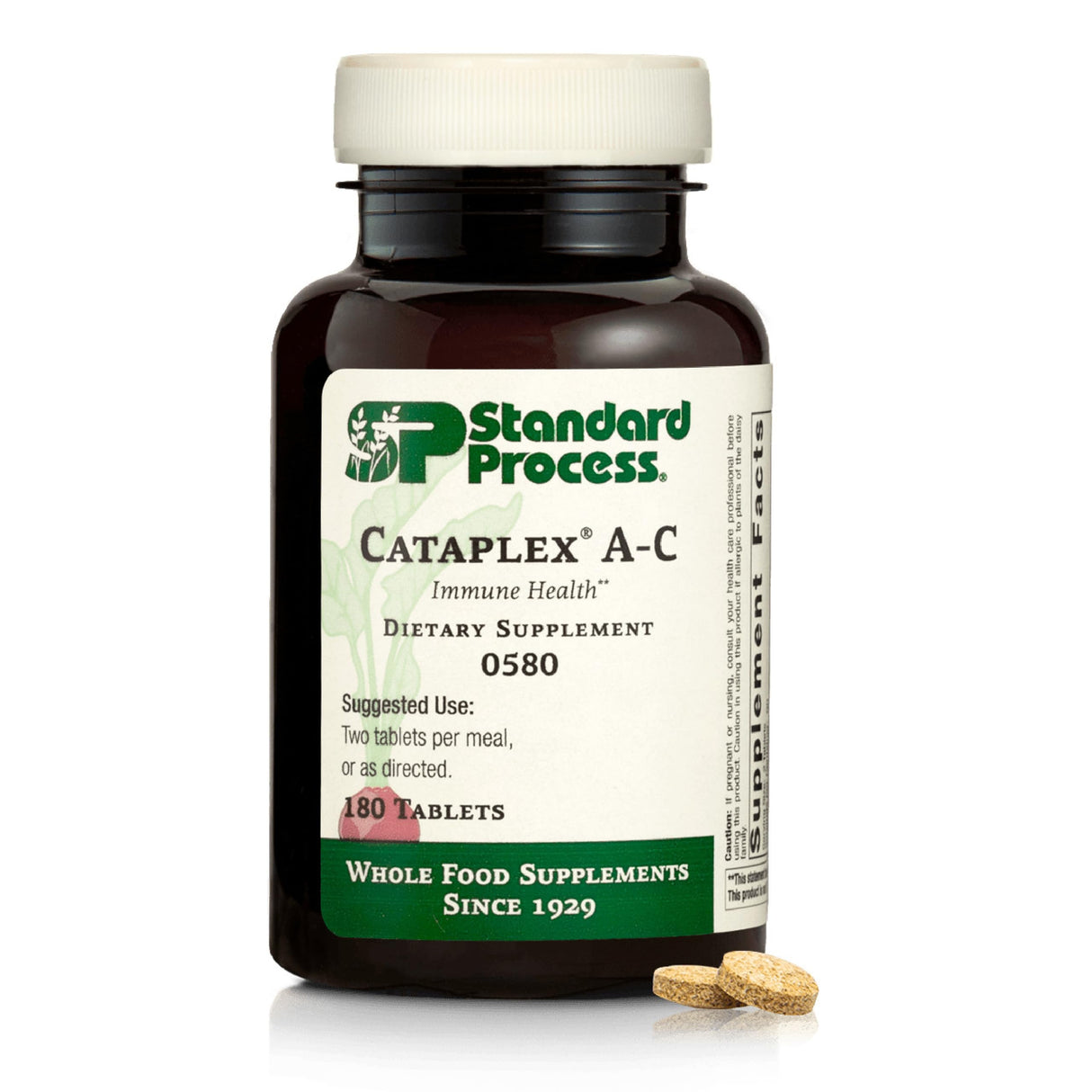 Standard Process Cataplex A-C - Supplement for Immune & Healthy Cell Support with Vitamins C & A - Aids Eye Health - Contains Ingredients with Antioxidant Activity - 180 Tablets (90 Servings)