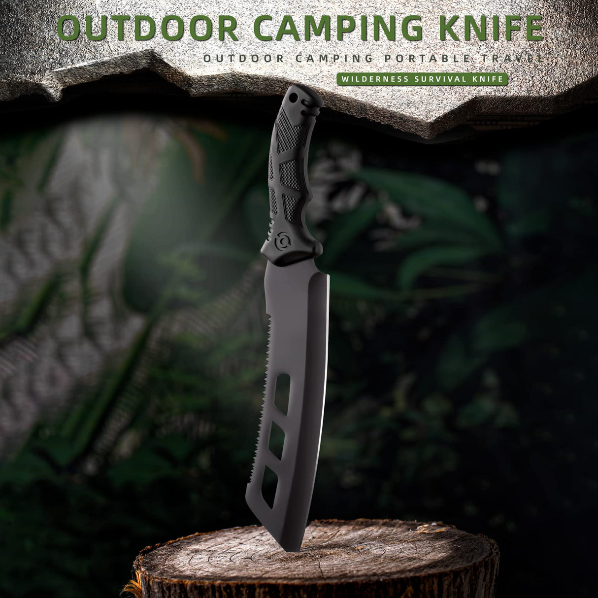 REAT Machete with Saw,16" Heavy Duty Machete with Sheath, Dual-Purpose Hunting Knife for Chopping and Sawing,Ergonomic No-Slip Handle,Machetes for Yard Work,Cutting Trees,Bushcraft,Gifts for Men,Women