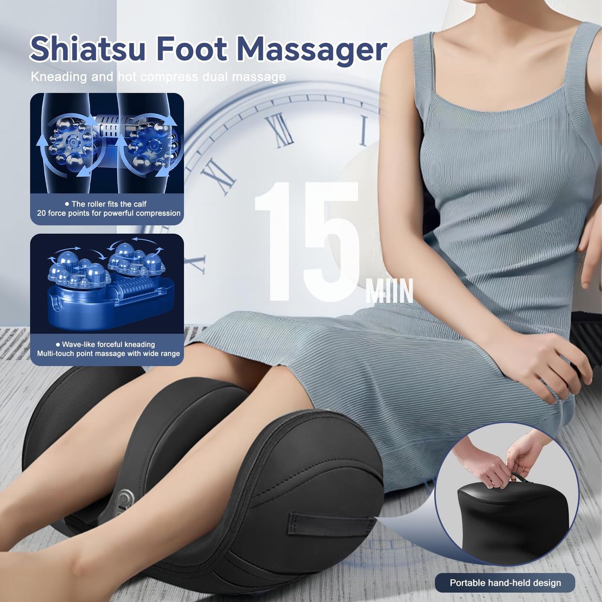 Oioll Foot Massager with Heat,Gifts for Mom Women,Deep Tissue Feet & Calf Massager,Birthday Gifts for Women Mom Men Dad Her Him