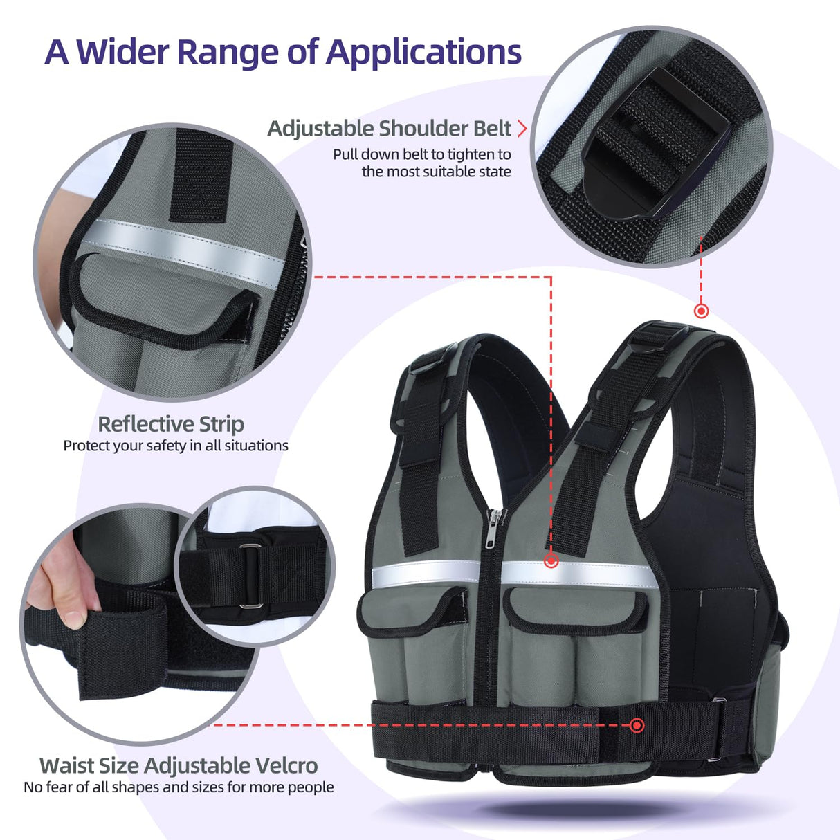 Adjustable Weighted Vest Weights Set: Sportneer 2-18 lbs/2-42 lbs Body Weight Vests 16 In 1 Fast Adjust Running Vest for Men Women Gym Home Workout Fitness Strength Training 2-18/42 lbs Removable