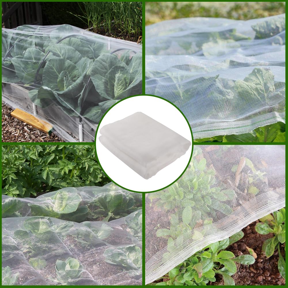 Garden Netting, 15x15Ft Plant Covers Ultra Fine Mesh Netting Pest Barrier Protection Bird Mosquito Net Plants Cover for Vegetables Fruits Flowers Crops Garden