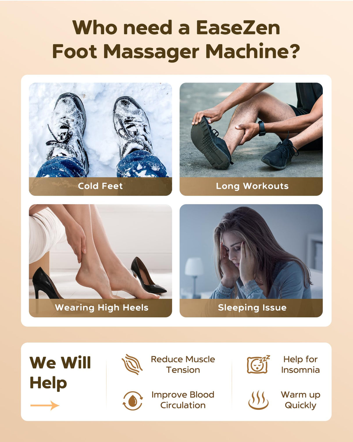 EaseZen Shiatsu Foot Massager Machine with Heat, FSA/HSA Eligible, Deep Kneading, 2025 Upgrade Electric Foot Massager for Plantar Fasciitis, Neuropathy, Relax Gifts for Mom Women, Fits up to Size 14