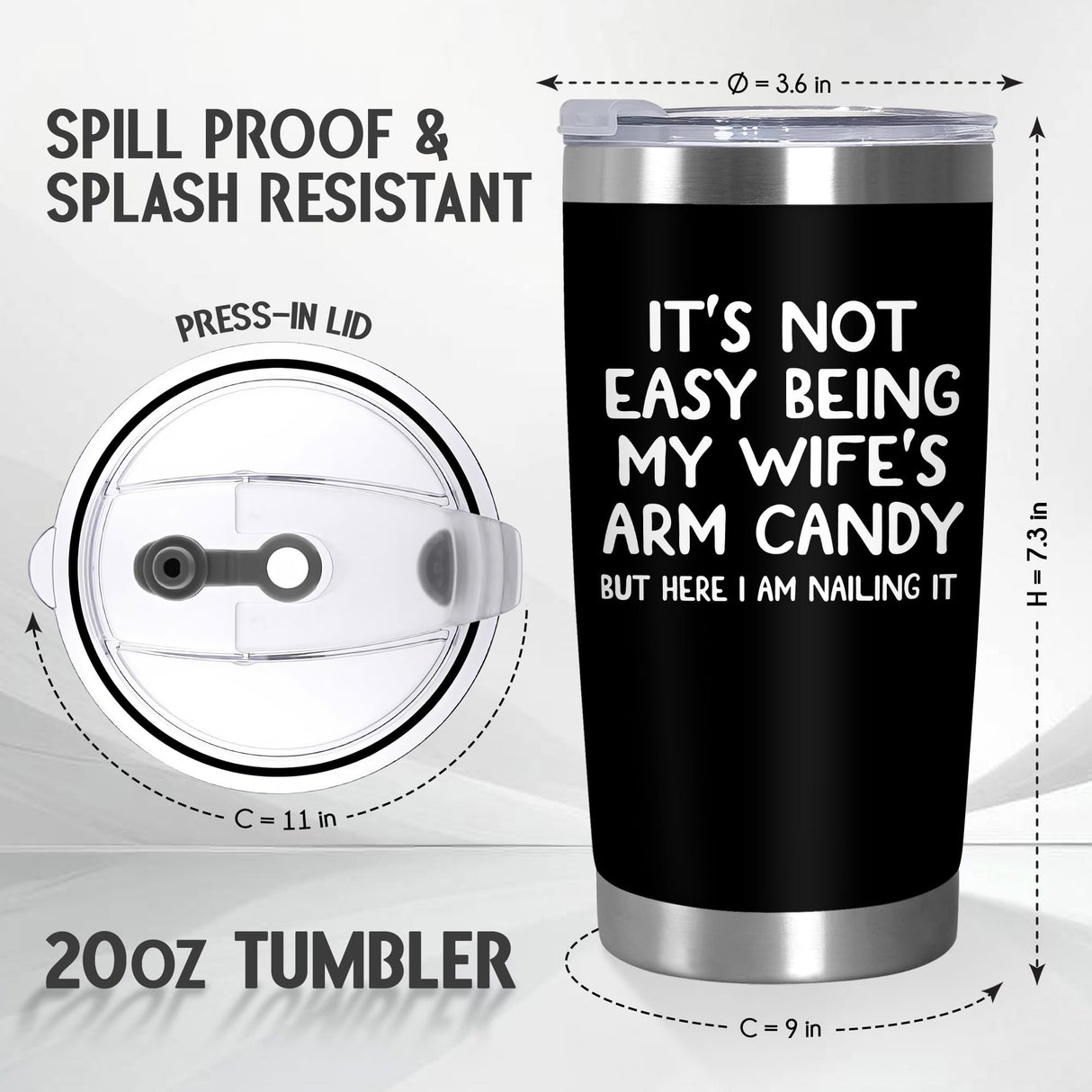 ARVEXO Christmas Birthday Gifts For Husband from Wife - 20 oz Stainless Steel Insulated Coffee Tumbler with Lid - Anniversary Wedding Gifts Gifts for Him Men Husband from Wife, Presents for Men