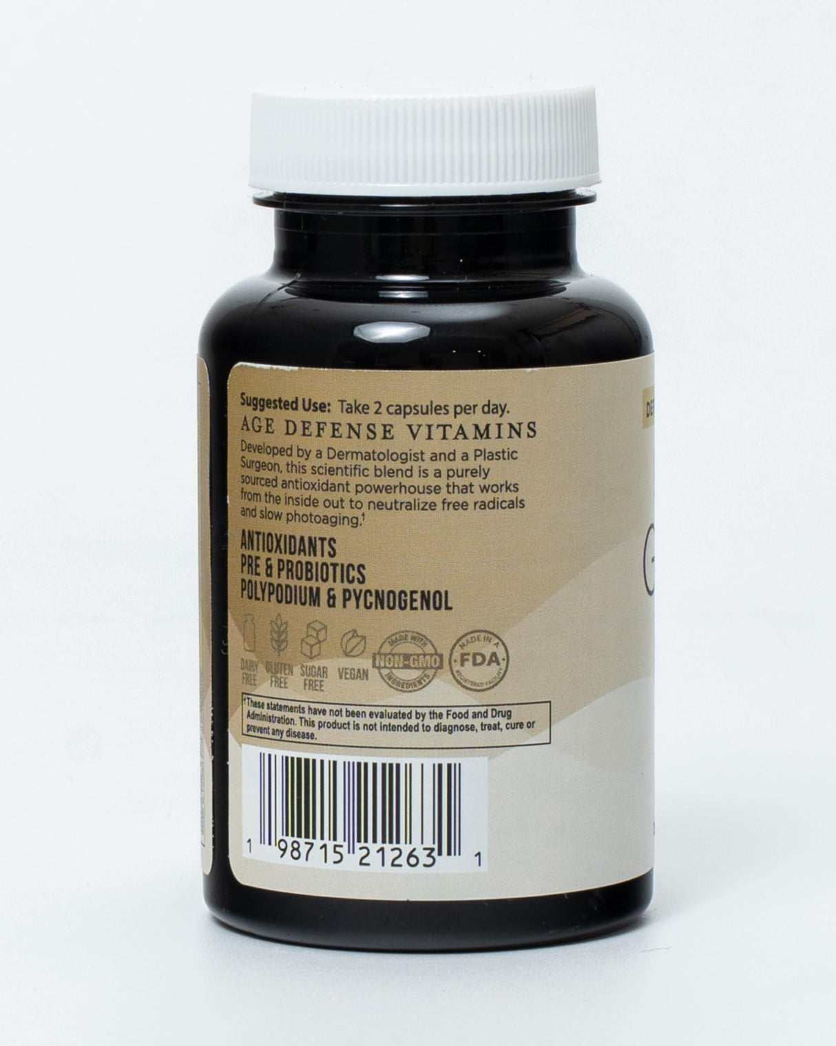 Inner Glow Age Defense Vitamins - Dermatologist and Plastic Surgeon Developed to Fight photoaging and Melasma, Polypodium Leucotomos Antioxidant Formula – Vegan, Gluten-Free – 60 Capsules