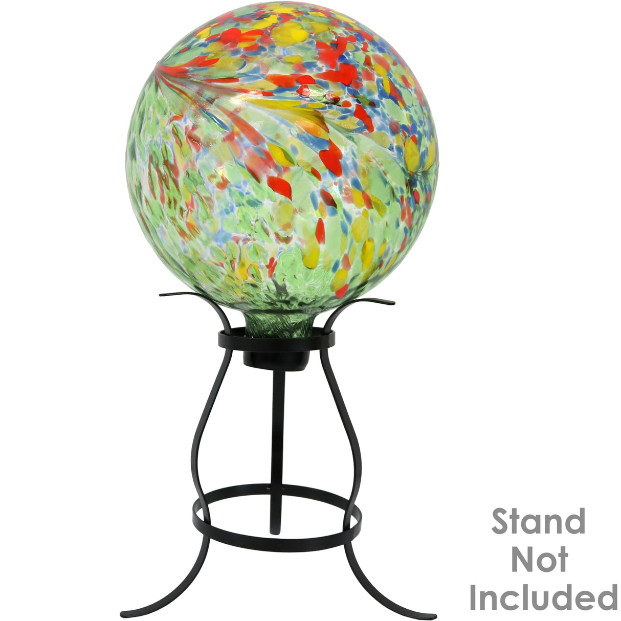 Sunnydaze 10-Inch Gazing Ball for Garden - Glass Gazing Globe for Outside - Garden Orb Yard Decor, Great for Outdoor Enthusiasts - Green Artistic