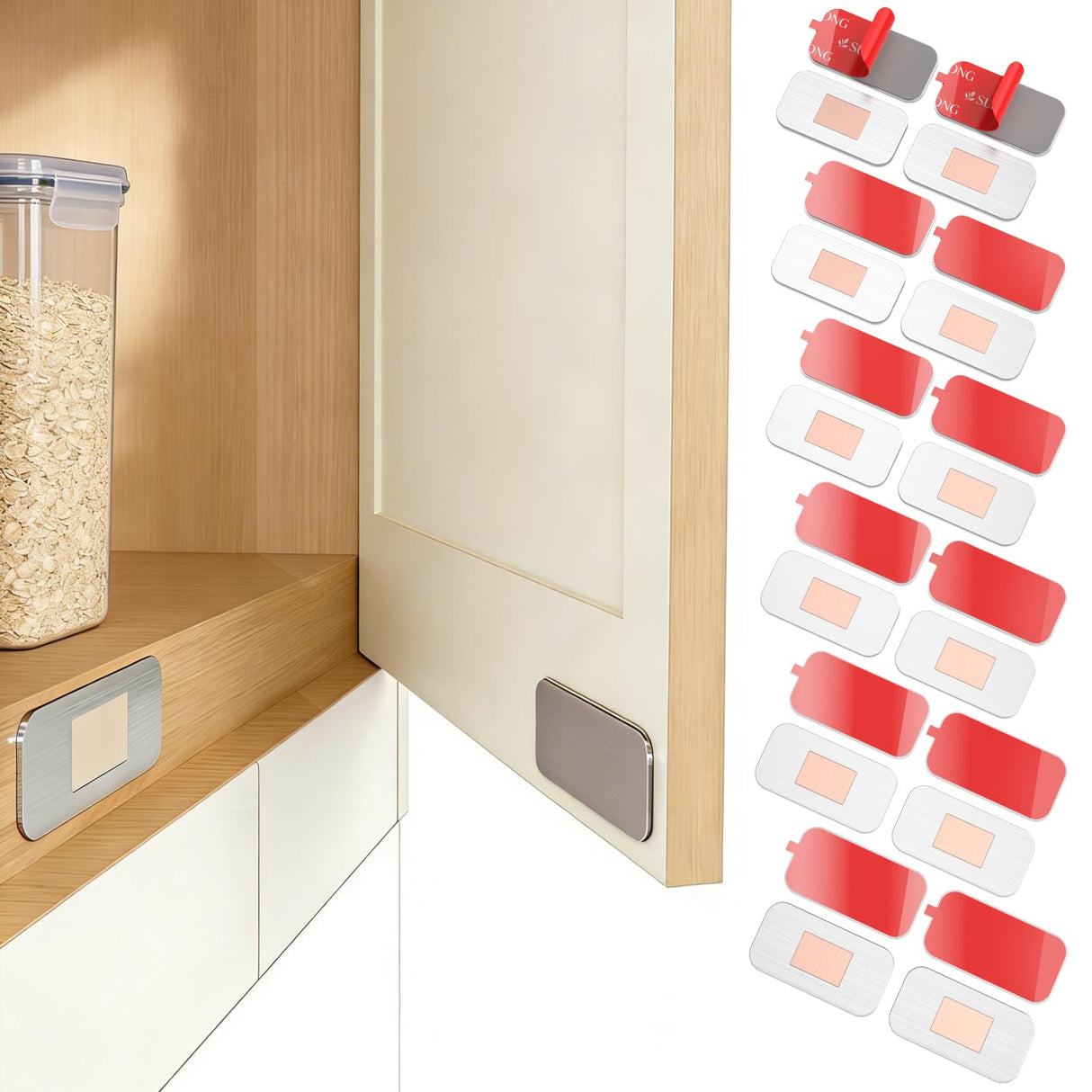 SUESONG 12 Pack Magnetic Cabinet Door Catch, Cabinet Magnets for Closure