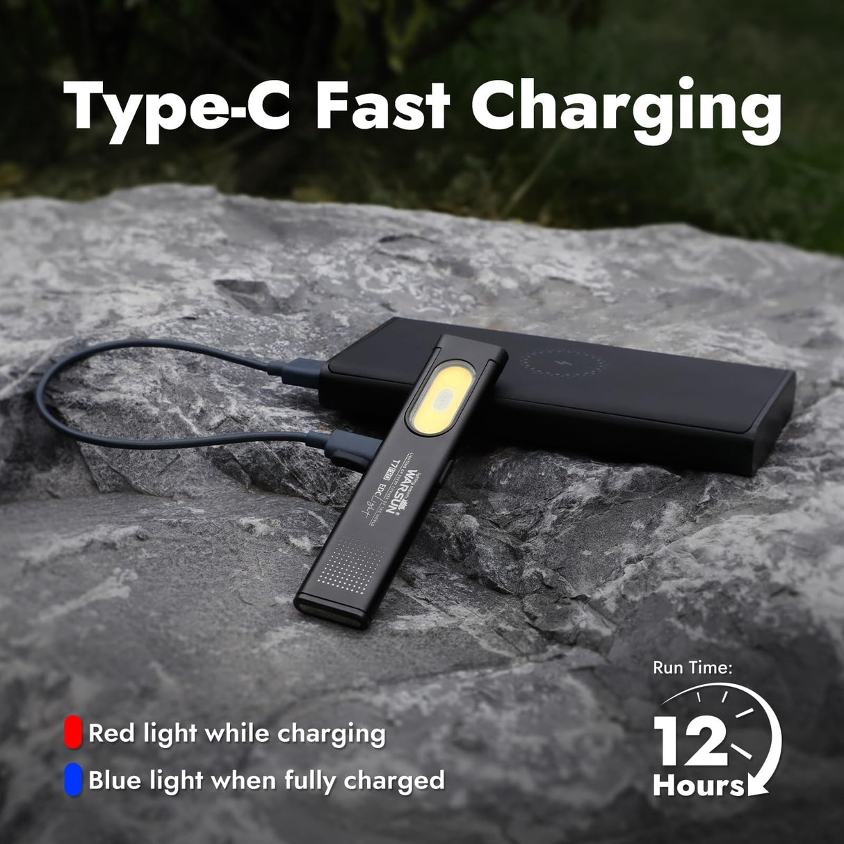 WARSUN T7 Rechargeable EDC Flashlight 2 Pack, Slim Pocket Flashlight with USB-C Charging, Clip & Magnetic Base, Lightweight Portable LED Work Light for Everyday Carry, Camping & Emergency
