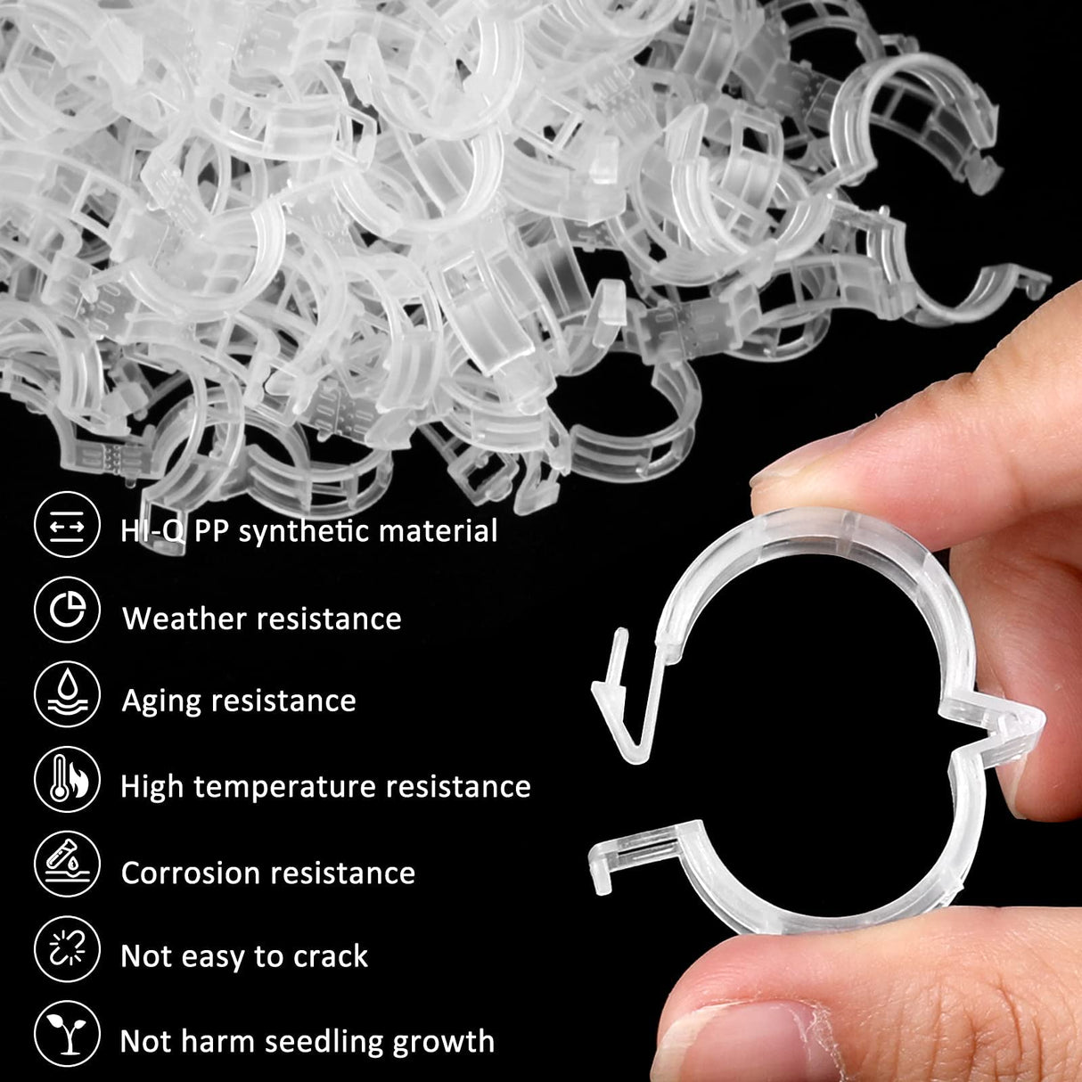 400 Pcs Plastic Trellis Plant Support Clips for Support, Grape and Tomato Vine, Vegetables Plants, Garden Clips to Grow Upright Makes Plants Healthier