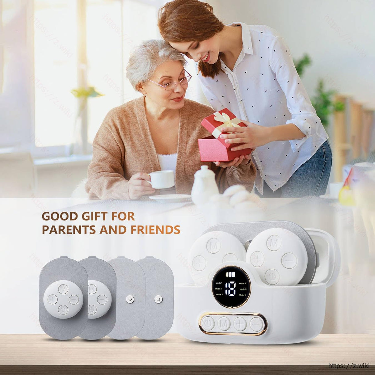 Wireless Muscle Stimulator,TENS Unit Muscle Stimulator for Pain Relief, Smart Portable Rechargeable Wireless TENS Machine, for Physical Therapy, Pocket-Size TENS with 4 TENS Pads.FSA HSA Eligible