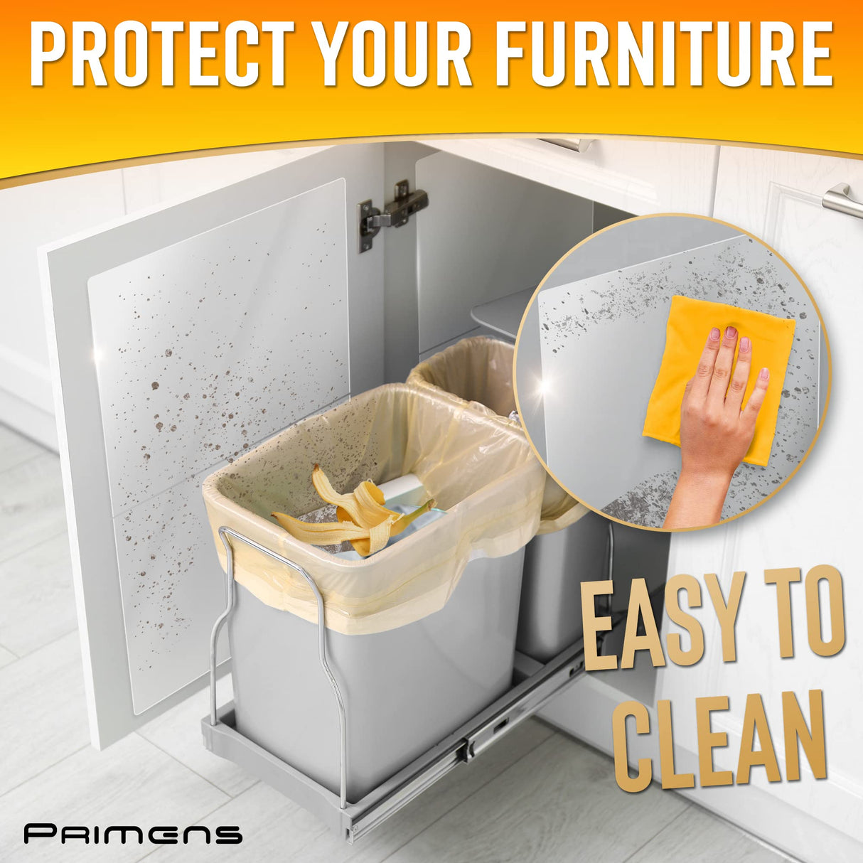 Clear Wall Protector Film Stickers for Kitchens & Offices - Shields Paint from Oil Splashes, Trash, Furniture Scuffs (Transparent, 7 Sheets)