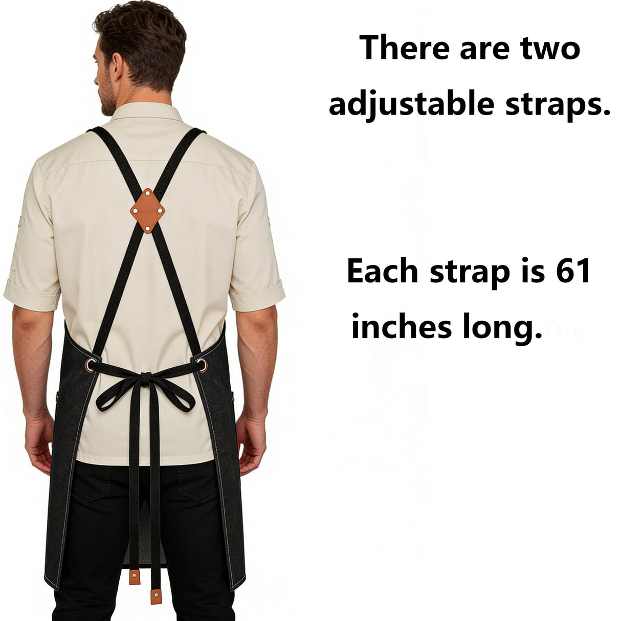 AFUN Chef Aprons for Men Women with Oversized Pockets, 16-Ounce Cotton Canvas Cross Back Heavy Duty Work Apron (Black)