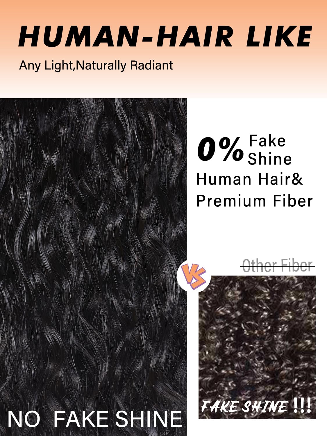 Black Curly Wigs With Bangs for Black Women Human Hair Fix Premium Fiber Long Black Wig for Daily