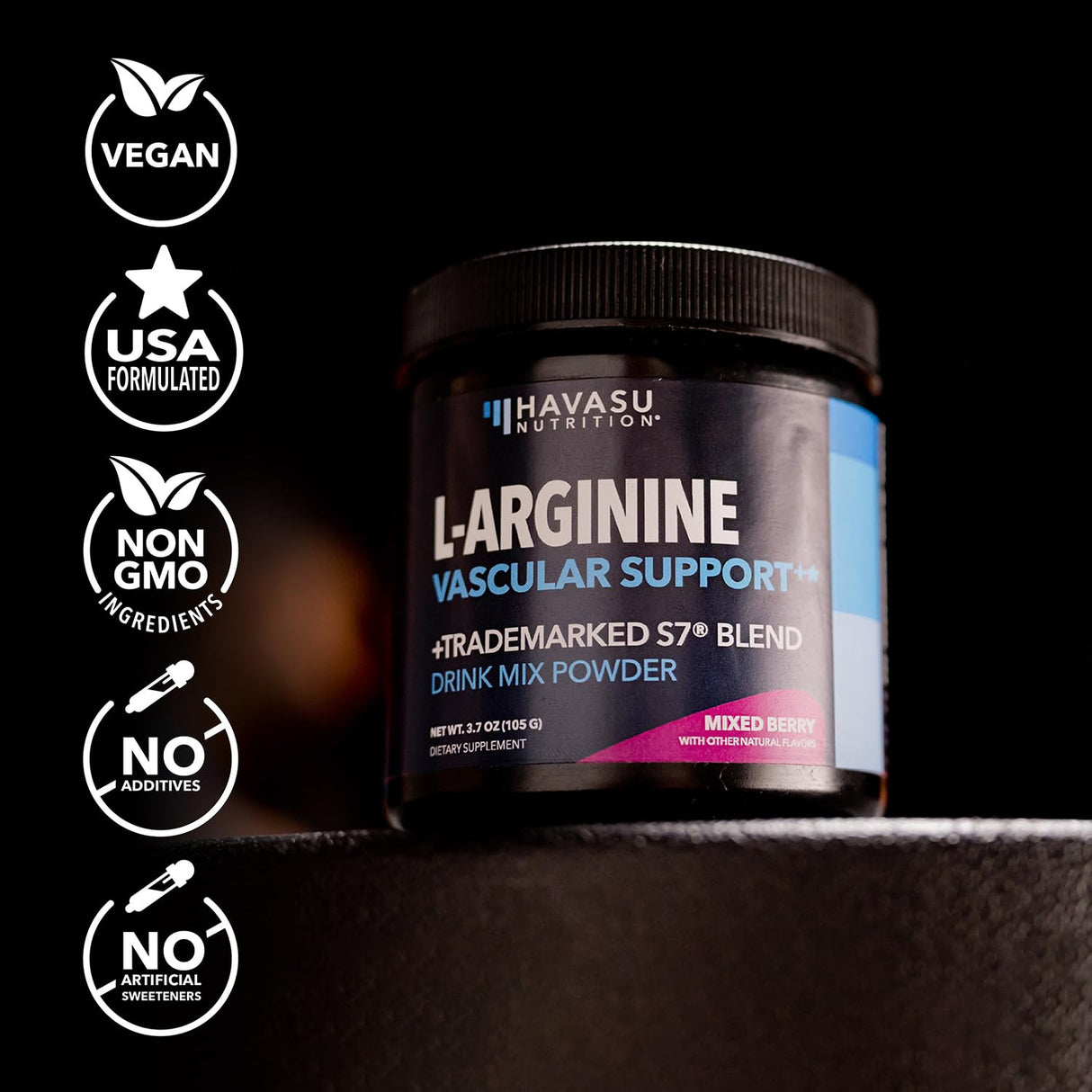 L-Arginine Powder - Nitric Oxide Supplement for Men and Women with L-Citrulline and Beet Root - Pre and Post Workout Support for Endurance and Recovery - Mixed Berry Flavor, 1 Month Supply (30 Scoops)