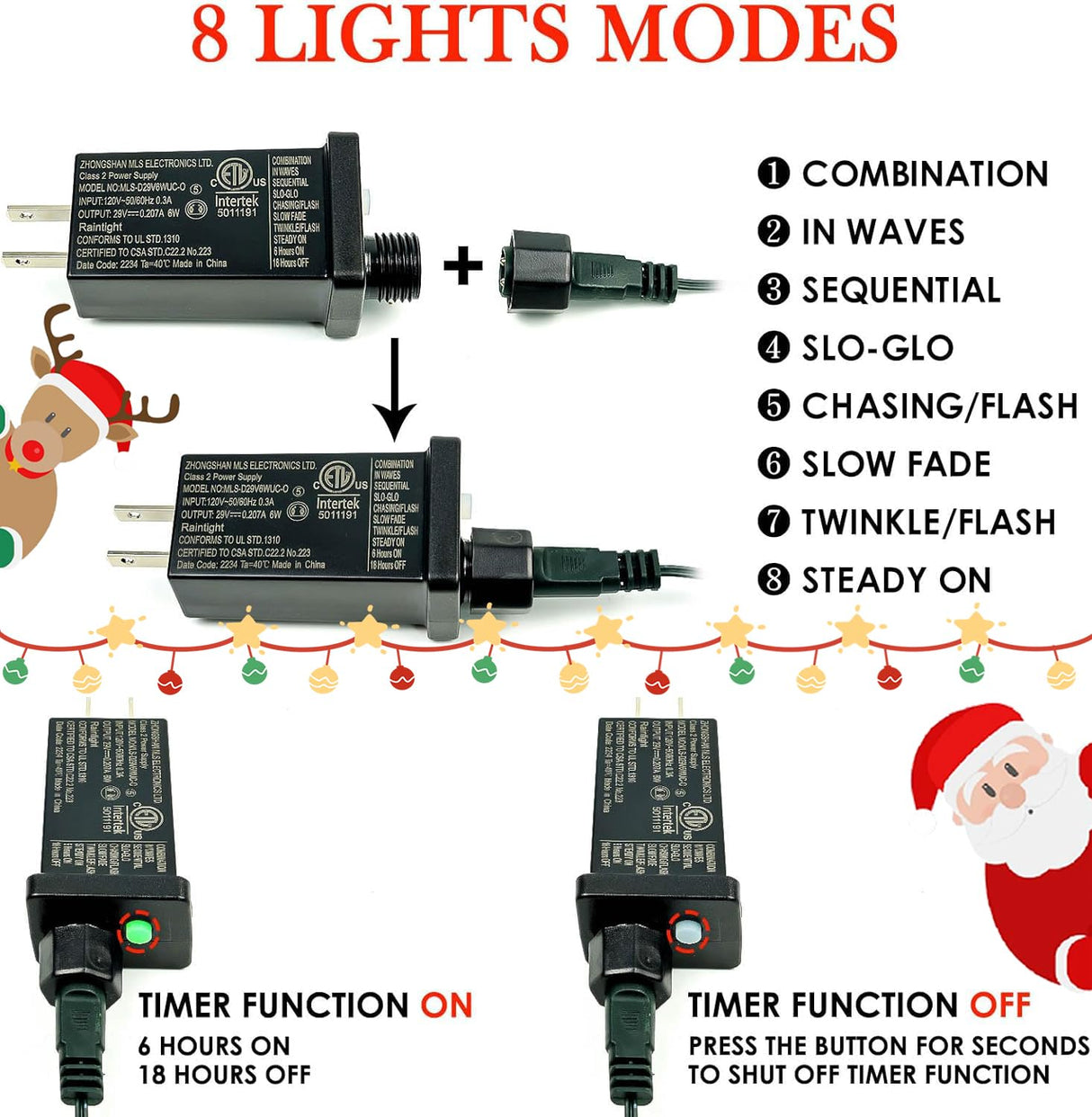 2-Pack Connectable 164FT 400LED Christmas Lights Outdoor Waterproof, Christmas String Lights with 8 Modes, Twinkle Lights Green Wire for Holiday Party Christmas Decorations Outdoor Indoor, Warm White