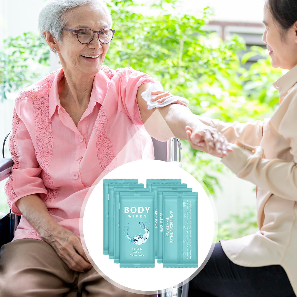 Treela 300 Pcs Bulk Large Body Wipes Individually Wrapped Big Bath Wipes for Adults Bathing No Rinse Shower Bulk Deodorant for Homeless Hygiene Personal Cleansing for Travel Gym(7.09" X 9.84",Blue)